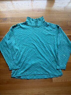 Vintage Lindsey Blake Polka Dot Mock Neck Top - Size Medium